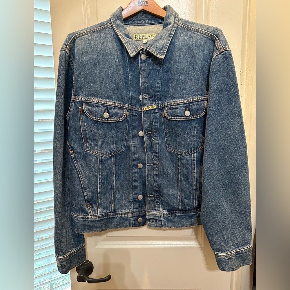 Men’s Replay Denim Jacket, Size Large